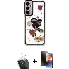 Cepte Toptan Galaxy A15 4g Çekirdek Asil - Siyah 3D Antistatik Mat Seramik Nano Ekran Koruyucu + Şeffaf Kamera Lens Koruma Cam