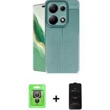 Redmi Note 13 Pro 4g Doruk Klasik Özel Seri - Siyah 6d Antistatik Mat Seramik Hayalet Nano Ekran Koruyucu + Gümüş Raze Metal Kamera Lens