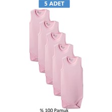 MidasTech Pembe Askılı Body Zıbın 2-7 Yaş Çocuklar Için (5 Adet) Alttan Çıtçıtlı Özel Gereksinim