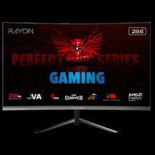 Raydın Mm24rfa-200hz, 23.6", 1ms, 200hz, Full Hd, Hdmı, Dp, Hoparlör, Va Led, R1650 Curved, Frameless, Freesync Gaming Monitör