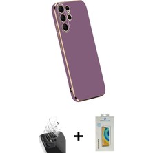 Cepte Toptan Galaxy S24 Ultra Yankı Serisi - Siyah Polymer Nano Ekran Koruyucu + Şeffaf Kamera Lens Koruma Cam
