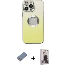 BUTİMAR'S iPhone 13 Pro Max Kutup Yansıma Özel Seri - Siyah Bilvis Hayalet Cam Ekran Koruyucu + Kırmızı Metal Kamera Lens Koruma Cam