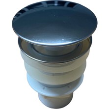 Pop Up Krom Kaplama Bas Aç Lavabo Sifonu Gideri Ekstra Contalı