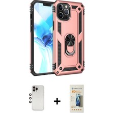 Cepte Toptan iPhone 12 Pro Max Ahenk Klasik Koleksiyonu - Siyah 6d Mat Seramik Hayalet Nano Ekran Koruyucu + Gökkuşağı Shine Kamera Lens