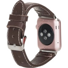 Apple Watch Uyumlu Deri Kordon 42-44-45MM Nm4-As4 Kahve