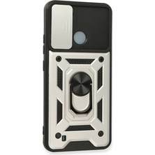 Aydogan's Realme C11 2021 Kılıf Pars Lens Yüzüklü Silikon - Gümüş