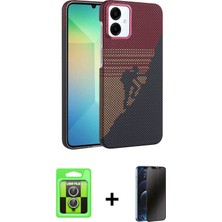 Cepte Toptan Galaxy A07 4g Doruk Serisi - Siyah 3D Antistatik Hayalet Cam Ekran Koruyucu + Gümüş Raze Metal Kamera Lens
