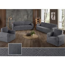 Royam Jakarlı 3 3 1 1 Lastikli Kanepe Örtüsü Koltuk Örtüsü Koltuk Kılıfı Takımı