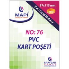 Kitabevimden Mapi Kart Poşeti Dikey Pvc No:76 87X115 Şeffaf (100 Lü)
