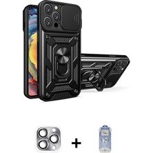 Cepte Toptan iPhone 16 Pro Max Ahenk Klasik - Siyah Joko Magic 5d Cam + Gri Pers Alüminyum Kamera Lens