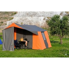 OBA ÇADIR 2 Odalı + Mutfaklı - Kamp Çadırı 4-6 Kişilik ( Kapı Sineklikli )Turuncu