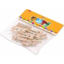 Kitabevimden Puti Ahşap Büyük Mandal Natural 12 Li (2 Paket)