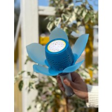 Bubble Wand Çiçek Şeklinde Pembe ve Mavi 10 Delikli Baloncuk Makinesi 11X25 cm