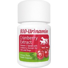 Bio PetActive Bio Pet Active Bio-Urinamin Kedi ve Köpekler İçin Kızılcık Özlü C Vitamini Tableti 40 Tablet
