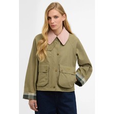Barbour Cropped Beadnell Casual Ceket OL31 Bleached Olive/ancient/gardenia
