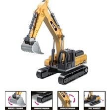 Mj Toys Diecast Oyuncak Metal Inşaat Araçları Metal Uçlu Kepçe Dozer Sürtmeli Ekskavatör