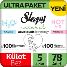 Sleepy Natural Double Soft Ultra Paket Külot Bez 5 Numara Junior 78 Adet