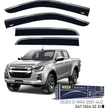 Niken Isuzu D-Max Cam Rüzgarlığı Kromlu 4'lü 2021+ Sonrası