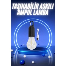 Taşınabilir Şarjlı LED Ampul Askılı Lamba Kamp Bahçe Lambası