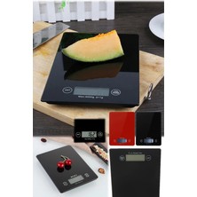 Dijital Mutfak Tartısı - 5 kg Kapasite, 1 Gram Hassasiyet, Şık Siyah Cam Tasarım