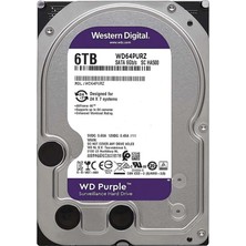 Wd Purple, WD64PURZ, 3.5&amp;quot;, 6tb, 256MB, 5400 Rpm, 7/24 Güvenlik, HDD (Türkiye Distribütörü Garantili)