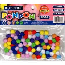 Kitabevimden Rubenis Pon Pon 10 mm 10 Renk Karşk 100 Lü 5060