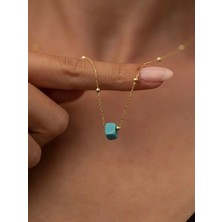 SY Aksesuar Kadın Bodrum Mavi Boncuk Model Toplu Altın Kaplama Italyan Kolye