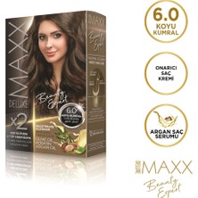 MAXX DELUXE BEAUTY EXPERT 6.0 Koyu Kumral Krem Saç Boyası Onarıcı Etki ile Üçlü Bakım Seti
