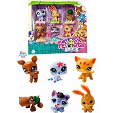 Brother Toys 6'lı Neşeli Miniş Petstar Littlest Pet Shop Benzeri Minişler Tavşan Kaplumbağa Köpek Kedi Fok Kurt