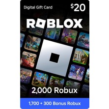 Roblox Gift Card - 2000 Robux (Eur Eksiksik Tam Yüklenir)