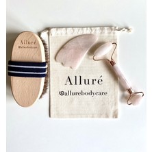 Allure Alluré Cilt Bakım Seti: Doğal At Kılı Fırça, Rose Quartz Face Roller ve Gua Sha 3 Adet Özellikleri