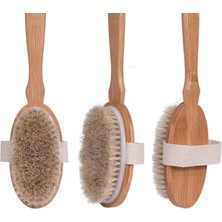 Parlak ve Pürüzsüz Görünüm Sağlayan %100 Doğal At Kılı Selülit Fırçası (Sökülebilir Sap)