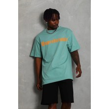 Velmora Fashion Erkek Baskılı T-Shirt Kısa Kol Bisiklet Yaka Regular Fit Tişört - Mint Yeşili