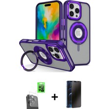 Cepte Toptan iPhone 16 Pro Nova Minimal Serisi - Siyah 3D Antistatik Hayalet Cam Ekran Koruyucu + Siyah Raze Metal Kamera Lens