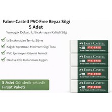 Decostyle Faber-Castell NO24 Pvc Free Beyaz Silgi 5 Adet Iz Bırakmayan Yumuşak Dokulu Okul Ofis Silgisi