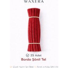 Waxera Bordo Şönil Tel 25 Adet 30 cm | Kendin Yap Çiçek ve Hobi Tasarım Malzemesi