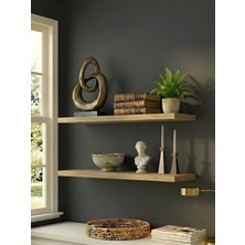 Freehome Premium Mdf Ürün 2'li Set 50X15 cm Gizli Montaj Modern Kitaplık Mutfak Banyo Salon Rafı