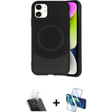 Cepte Toptan iPhone 11 Ufuk Serisi - Siyah 3D Antistatik Seramik Nano Ekran Koruyucu + Şeffaf Kamera Lens Koruma Cam