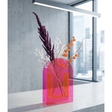 Trend Pleksi Dekoratif Vazo (Neon Pembe)