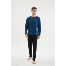 Kly Modal  Battal Midi Yaka Erkek Pijama 26360B