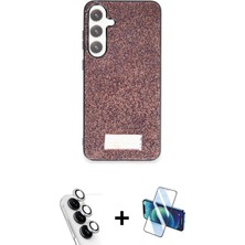 Cepte Toptan Galaxy A25 5g Vadi Klasik Serisi - Siyah 3D Antistatik Cam Ekran Koruyucu + Gümüş Valdez Metal Kamera Lens