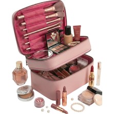 NS Reliable Ns Çift Katlı Captain Seyahat Makyaj Organizatörü Makyaj Çantası,çok Fonksiyonlu Kozmetik Çanta Pembe