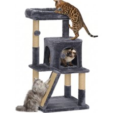 Missidea NRS-0091 Teraslı Dekoratif Kedi Tırmalama Evi Antrasit