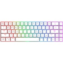 Gravion MK68 Lunor 3 Modlu Rgb Mekanik Gaming Oyuncu Klavyesi Bluetooth, 2.4g Wi-Fi,kablolu Red Switch Beyaz