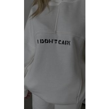 Velmora Fashion Nakış Işlemeli Üç Iplik Sweat Takım- Beyaz -