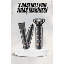 Yüksek Performanslı 3 Başlıklı Profesyonel Şarjlı Islak ve Kuru Kullanıma Uygun