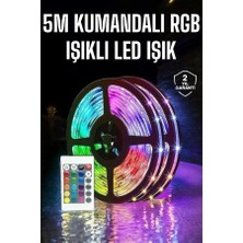 5 Metre Şerit LED Rgb Işıklı Kumandalı Güç Adaptörü Her Ortama Uygun