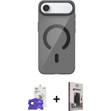 Cepte Toptan iPhone 17 Air Pusula Form Özel Seri - Siyah Bilvis Hayalet Cam Ekran Koruyucu + Lacivert Bilvis Titan Kamera Lens