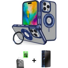 Cepte Toptan iPhone 16 Pro Nova Minimal Serisi - Siyah 3D Antistatik Hayalet Cam Ekran Koruyucu + Siyah Raze Metal Kamera Lens