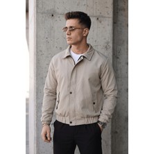 Oksit Muxi Slim Fit Fermuarlı ve Çıtçıt Korumalı Astarlı Suya Dayanıklı Erkek Mevsimlik Bomber Ceket